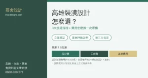 Read more about the article 高雄裝潢設計怎麼選？3大挑選指標與費用怎麼抓