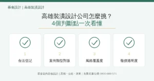 Read more about the article 高雄裝潢設計公司怎麼挑？4個判斷點與服務行政區一次看懂